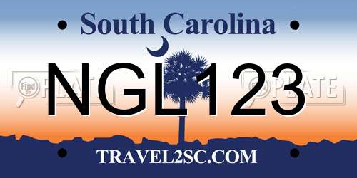 NGL123 South Carolina License Plate