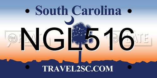 NGL516 South Carolina License Plate