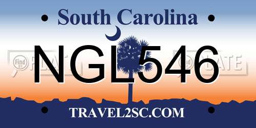 NGL546 South Carolina License Plate