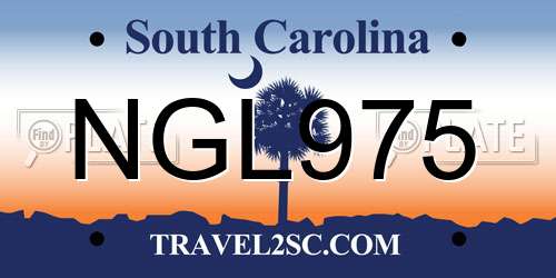 NGL975 South Carolina License Plate