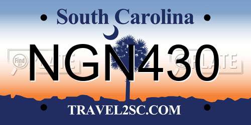 NGN430 South Carolina License Plate