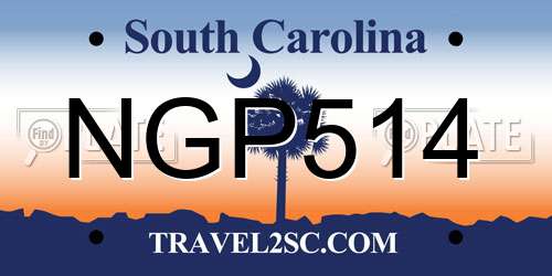 NGP514 South Carolina License Plate