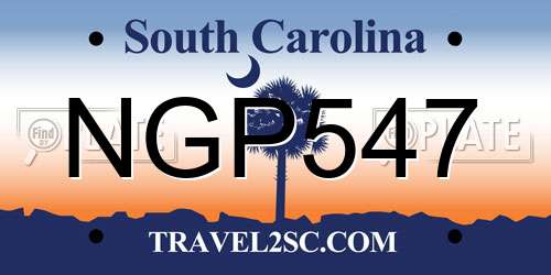 NGP547 South Carolina License Plate