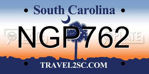 NGP762 South Carolina License Plate