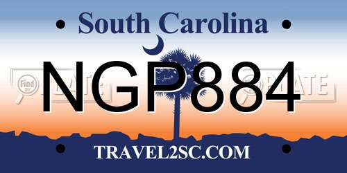 NGP884 South Carolina License Plate