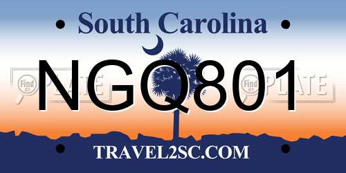 NGQ801 South Carolina License Plate