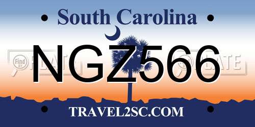NGZ566 South Carolina License Plate