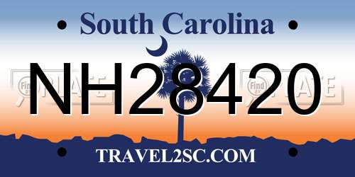 NH28420 South Carolina License Plate