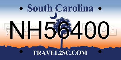 NH56400 South Carolina License Plate