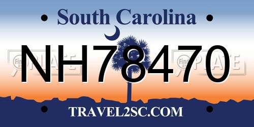 NH78470 South Carolina License Plate