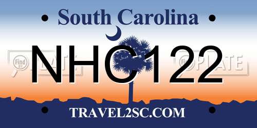 NHC122 South Carolina License Plate