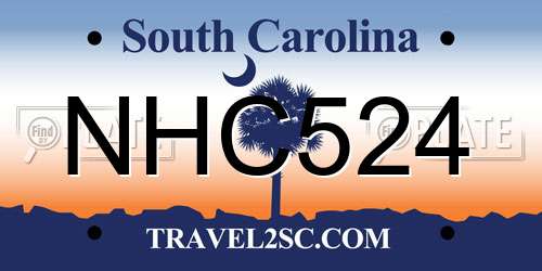 NHC524 South Carolina License Plate