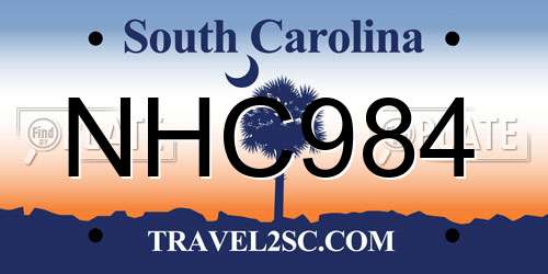 NHC984 South Carolina License Plate