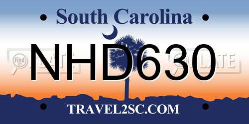 NHD630 South Carolina License Plate