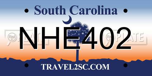 NHE402 South Carolina License Plate