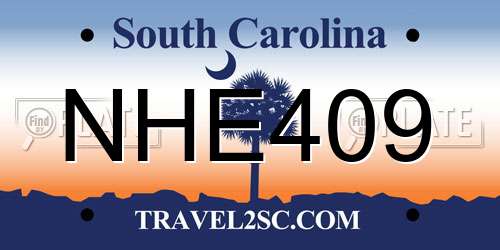 NHE409 South Carolina License Plate