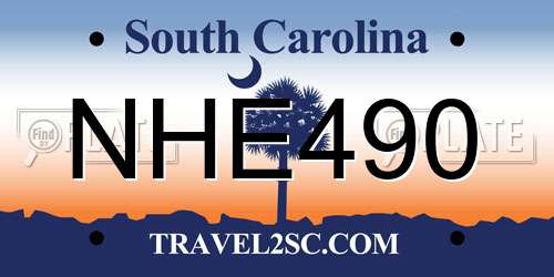 NHE490 South Carolina License Plate