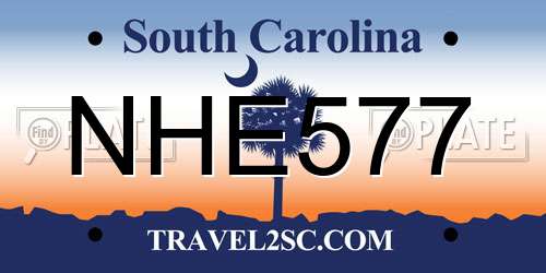 NHE577 South Carolina License Plate