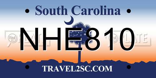 NHE810 South Carolina License Plate