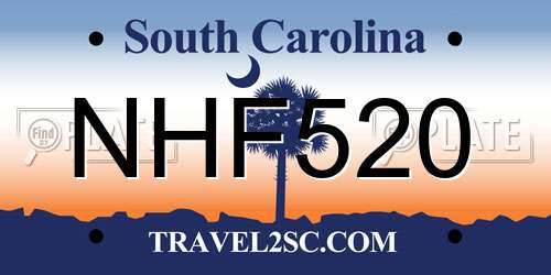 NHF520 South Carolina License Plate