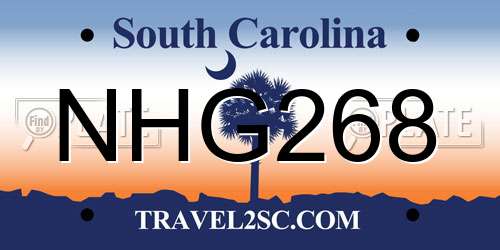 NHG268 South Carolina License Plate