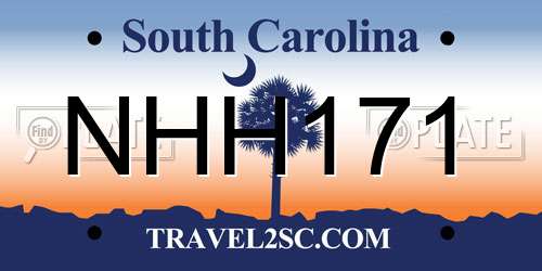 NHH171 South Carolina License Plate