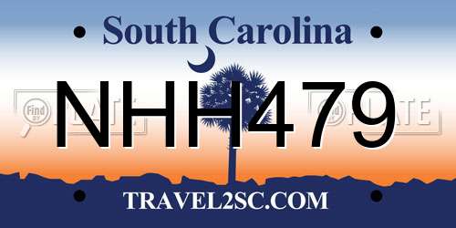 NHH479 South Carolina License Plate
