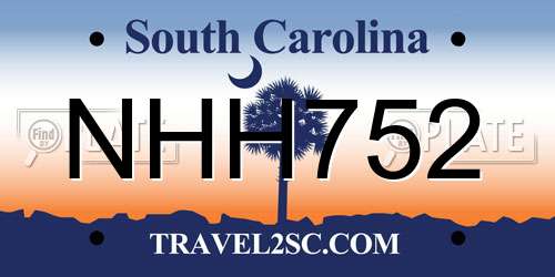 NHH752 South Carolina License Plate