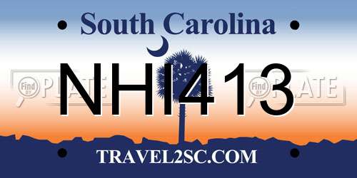 NHI413 South Carolina License Plate