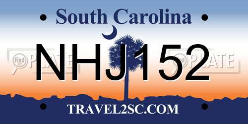 NHJ152 South Carolina License Plate