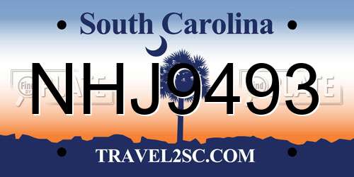 NHJ9493 South Carolina License Plate