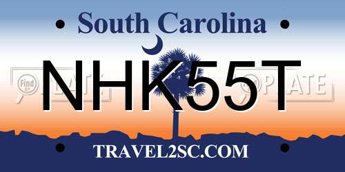NHK55T South Carolina License Plate