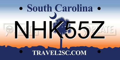 NHK55Z South Carolina License Plate