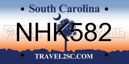 NHK582 South Carolina License Plate