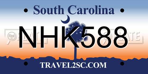 NHK588 South Carolina License Plate