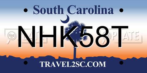 NHK58T South Carolina License Plate