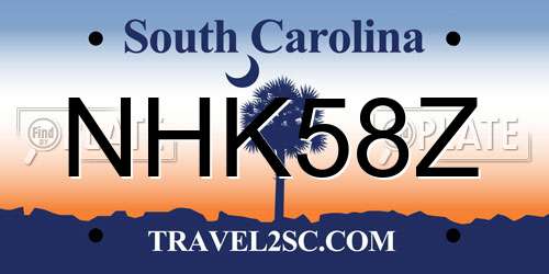 NHK58Z South Carolina License Plate