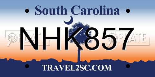 NHK857 South Carolina License Plate