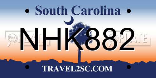 NHK882 South Carolina License Plate