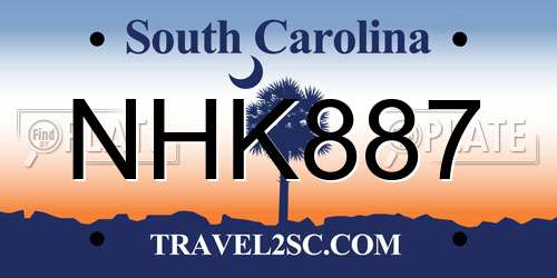 NHK887 South Carolina License Plate