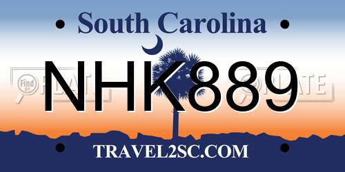 NHK889 South Carolina License Plate