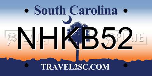 NHKB52 South Carolina License Plate