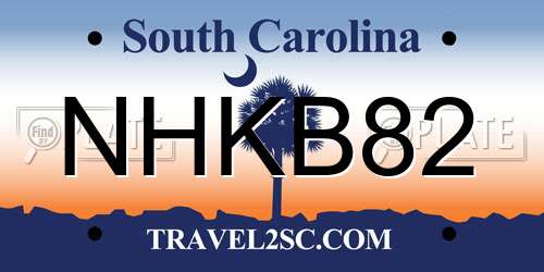 NHKB82 South Carolina License Plate
