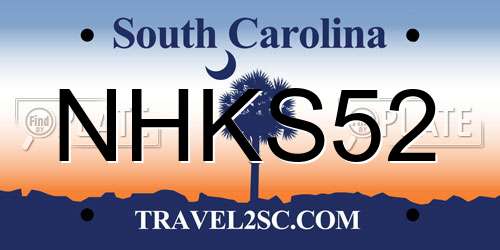 NHKS52 South Carolina License Plate