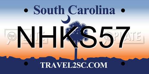 NHKS57 South Carolina License Plate