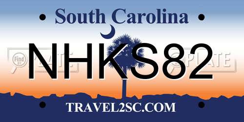 NHKS82 South Carolina License Plate