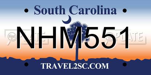 NHM551 South Carolina License Plate