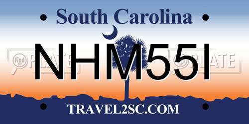 NHM55I South Carolina License Plate
