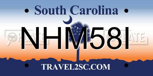 NHM58I South Carolina License Plate