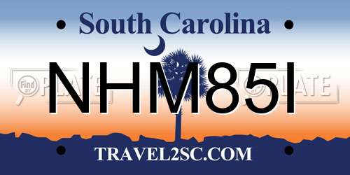 NHM85I South Carolina License Plate